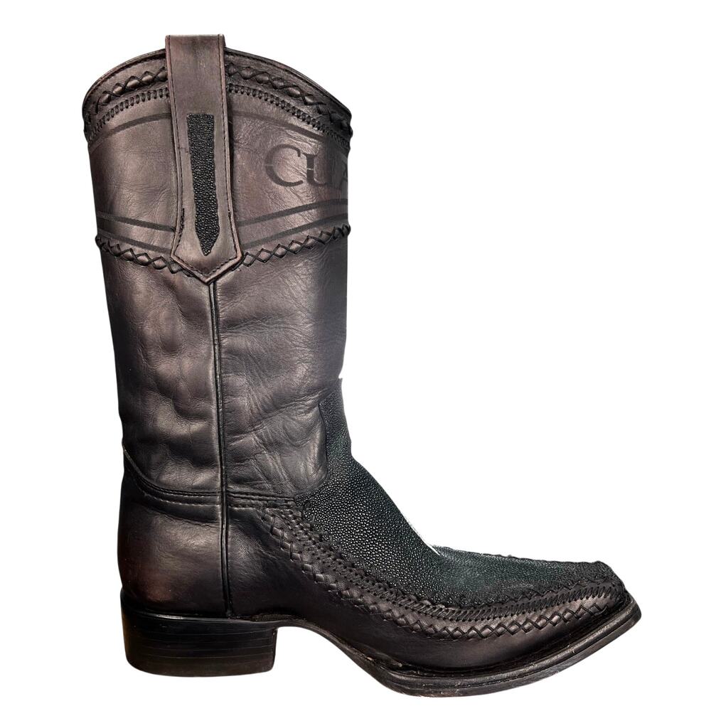 Cuadra Men’s Stingray Black Leather Square Toe Cowboy Boot Size US 10 D - Picture 3 of 11